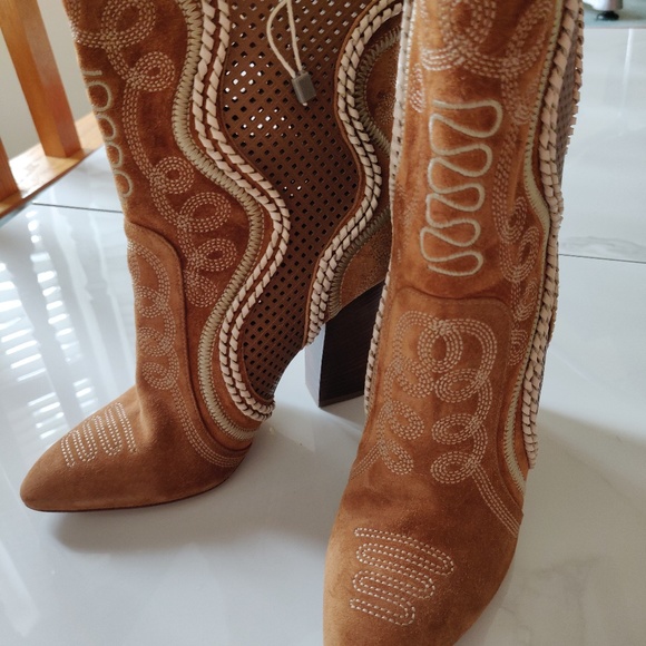 NEW Sergio Rossi Suede Dahlia Boots - Picture 3 of 7